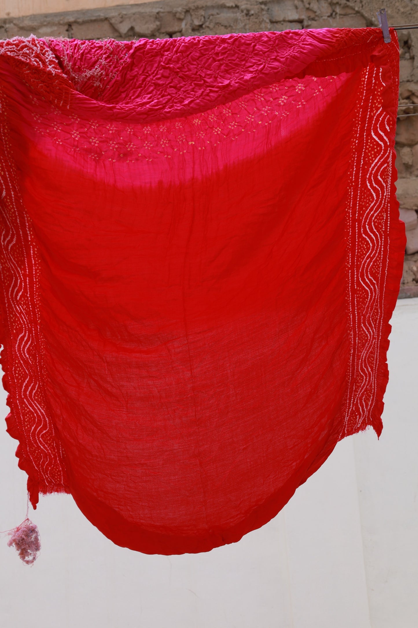Rai Bandhani Silk Saree with Zari Pallu