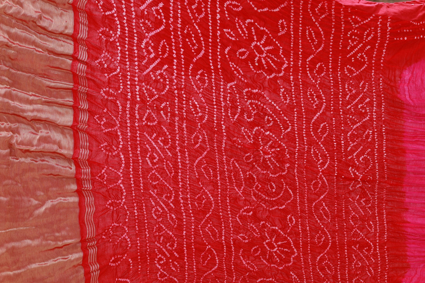 Rai Bandhani Silk Saree with Zari Pallu