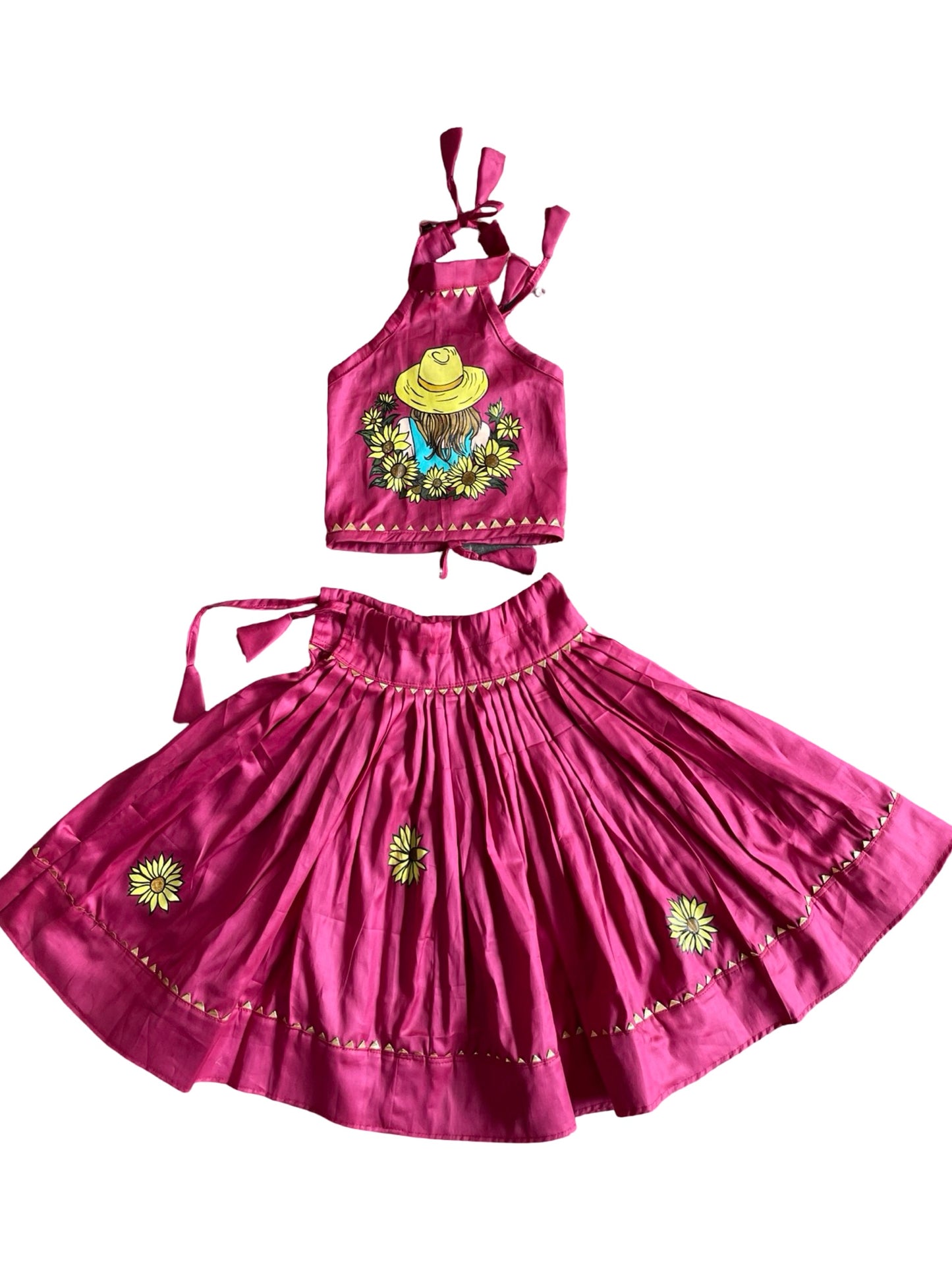 Magenta Blossom cotton ethnic wear for baby girl featuring traditional styling and comfortable cotton fabric