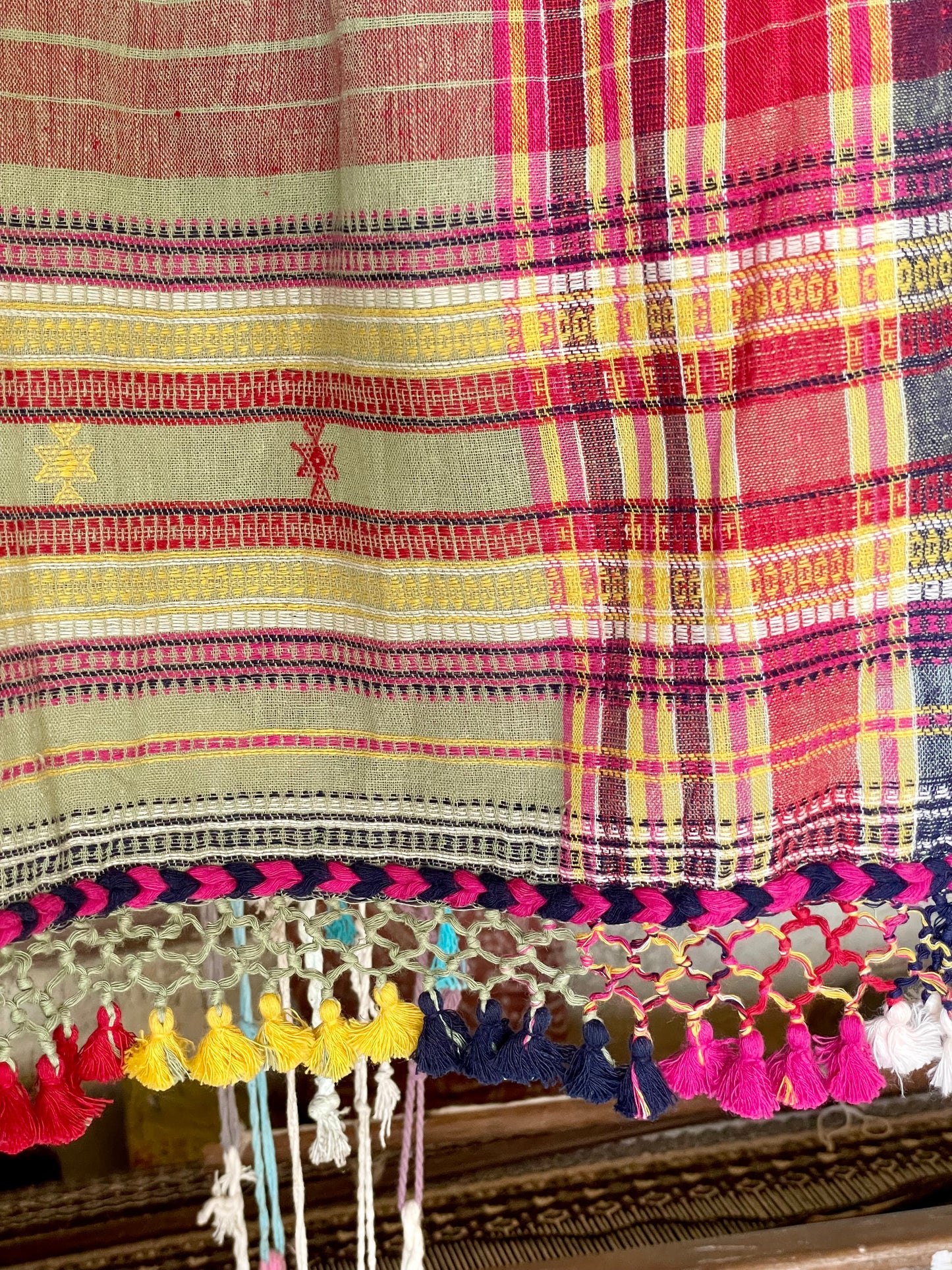Premium meadow Kala Cotton saree showcasing traditional Bhujodi textile artistry and timeless appeal