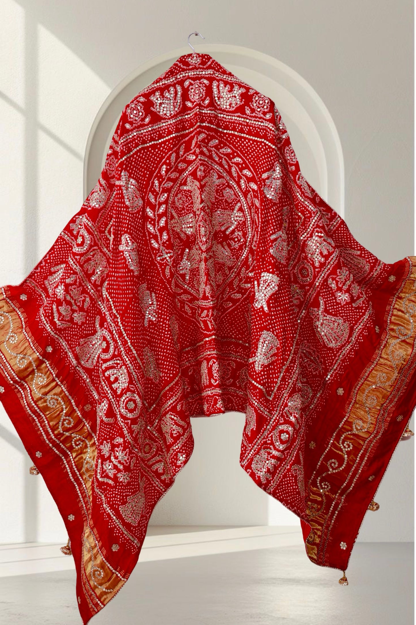 Bandhani Dupatta with Gotapatti Handwork
