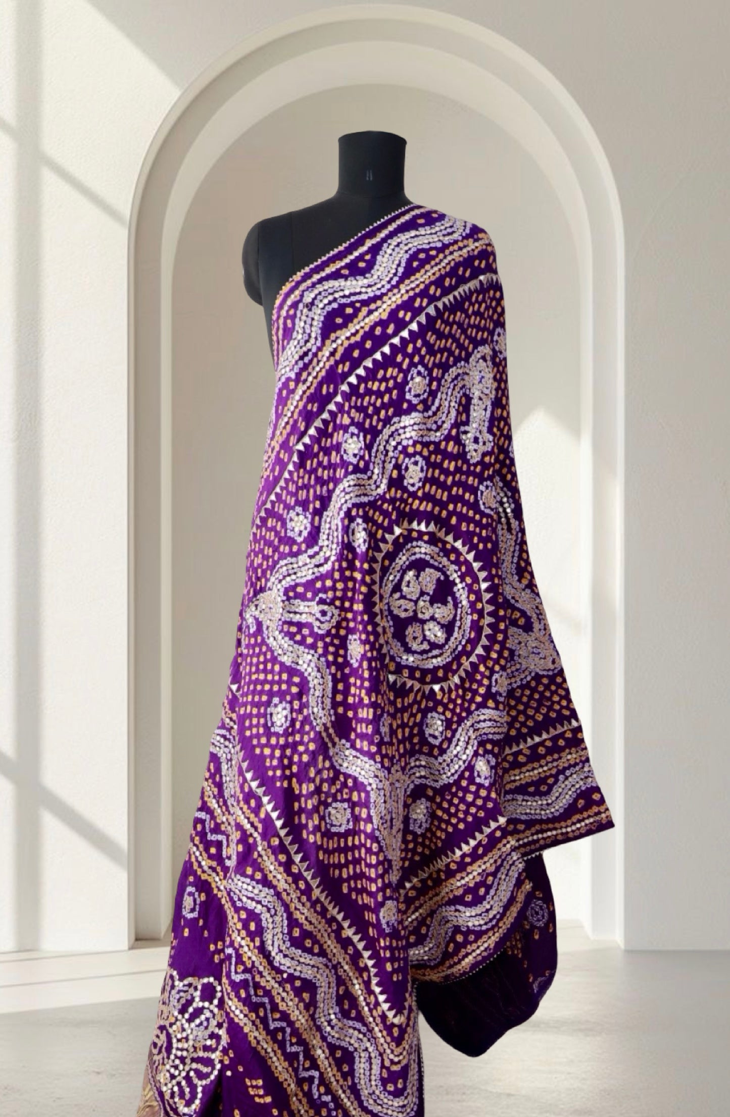 Bandhani Dupatta with Gotapatti Handwork