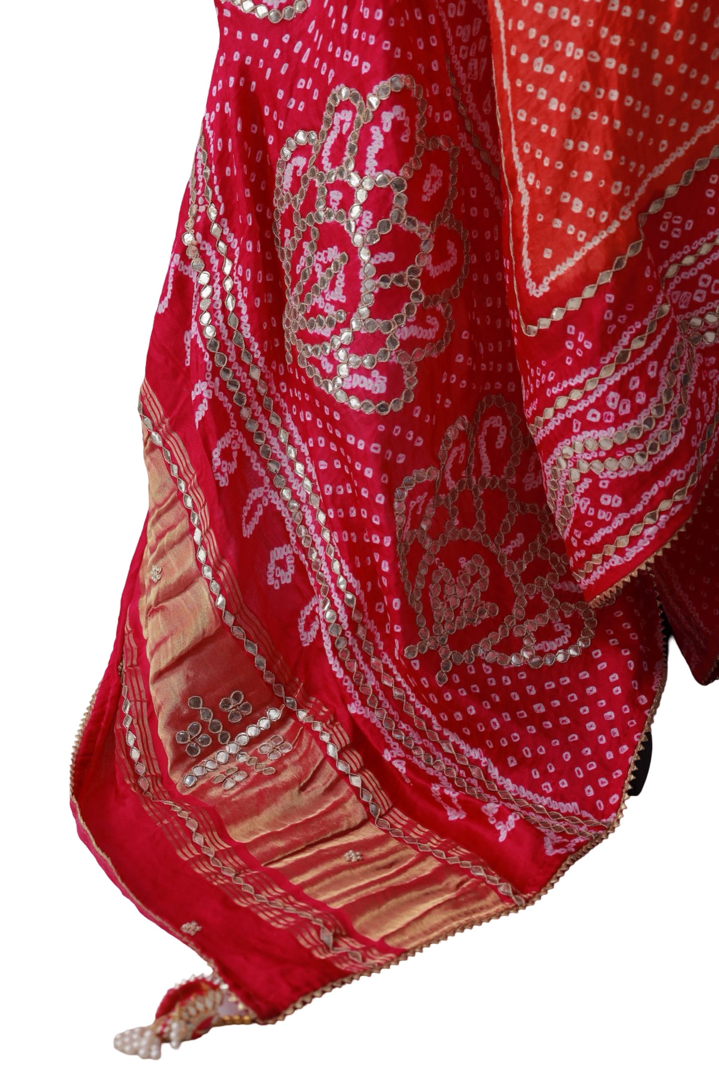 Bandhani Dupatta with Gotapatti Handwork