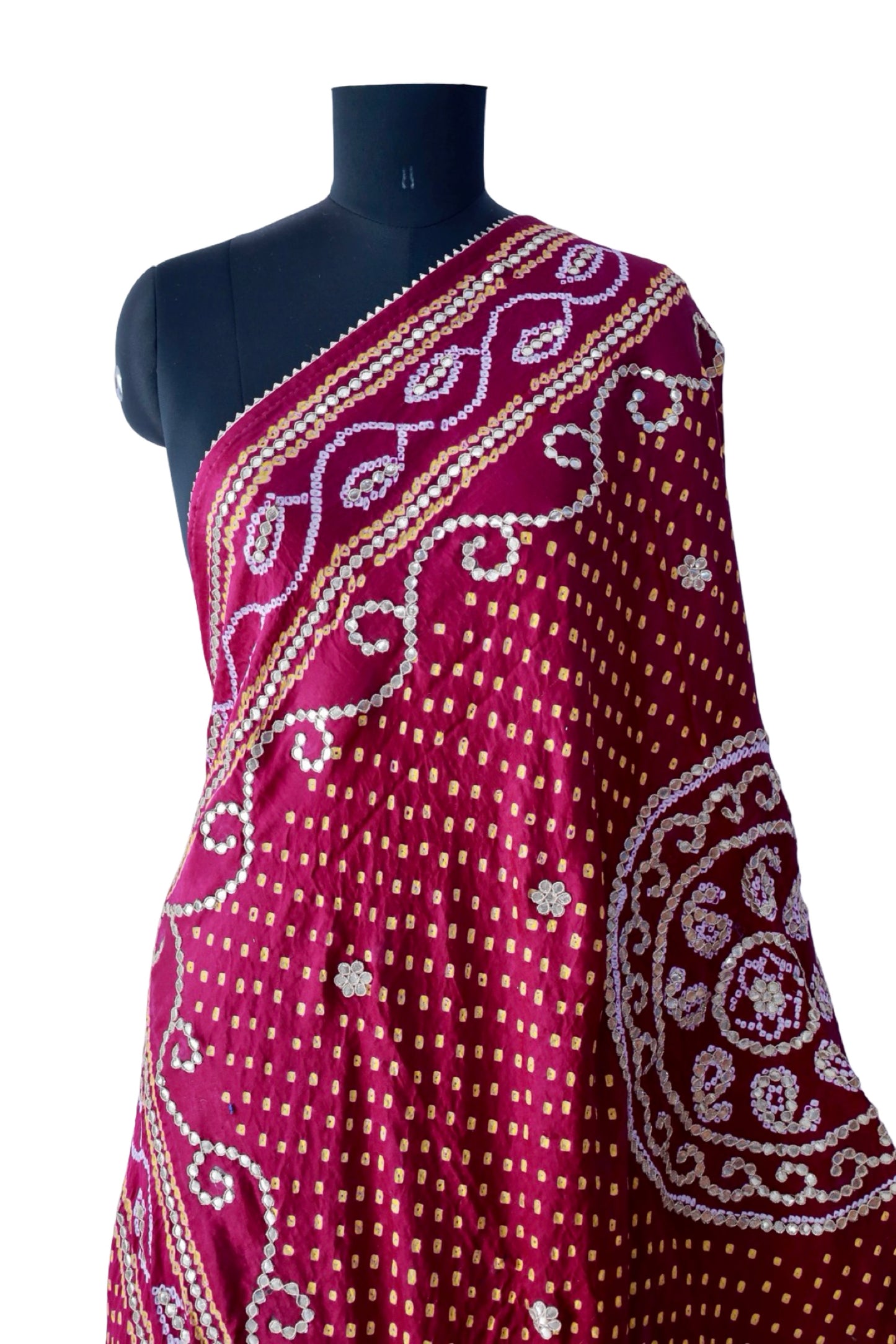 Bandhani Dupatta with Gotapatti Handwork