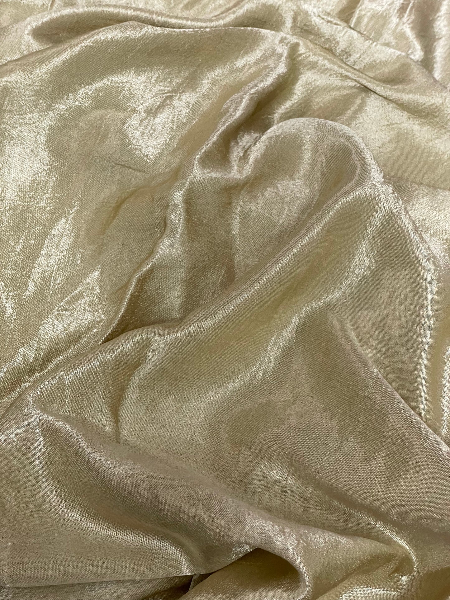Handcrafted ivory cream mirror work fabric ideal for festive and traditional outfits