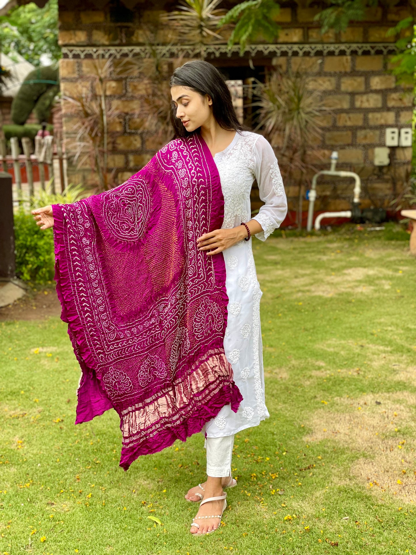 BANDHANI GAJJI SILK DUPATTA