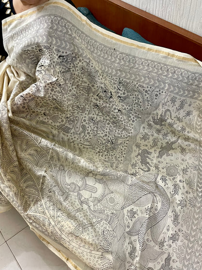 HANDPAINTED MATA NI PACHEDI SAREE