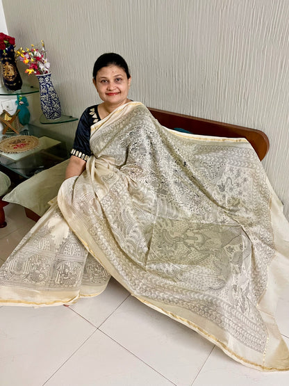 HANDPAINTED MATA NI PACHEDI SAREE