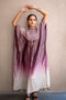 Mauve Dusk Bandhani Shibori Silk Kaftan