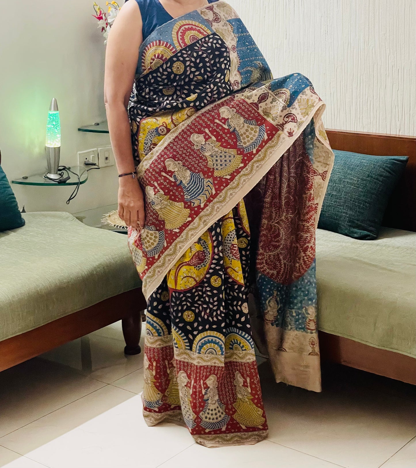 HANDPAINTED MATA NI PACHEDI SAREE