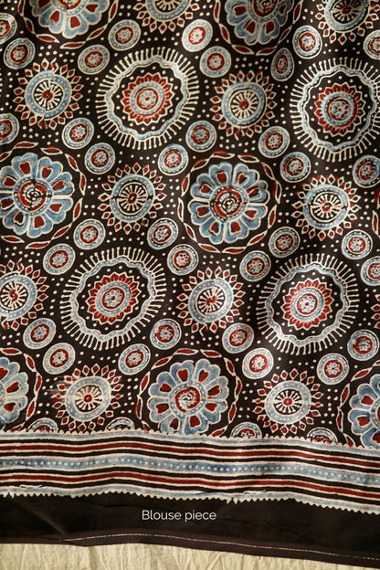 Ajrakh Modal Silk Saree