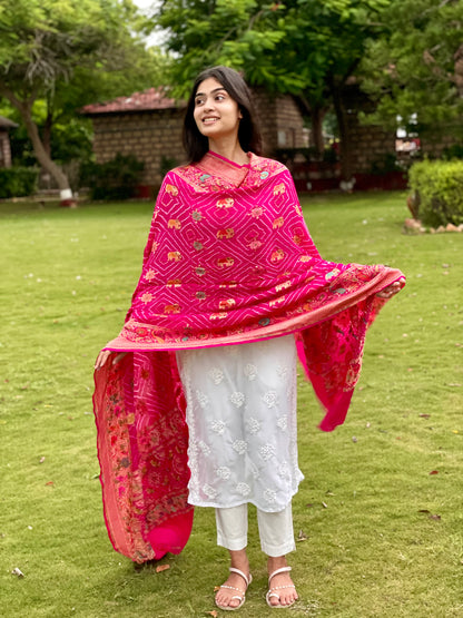 BANDHANI GEORGETTE DUPATTA