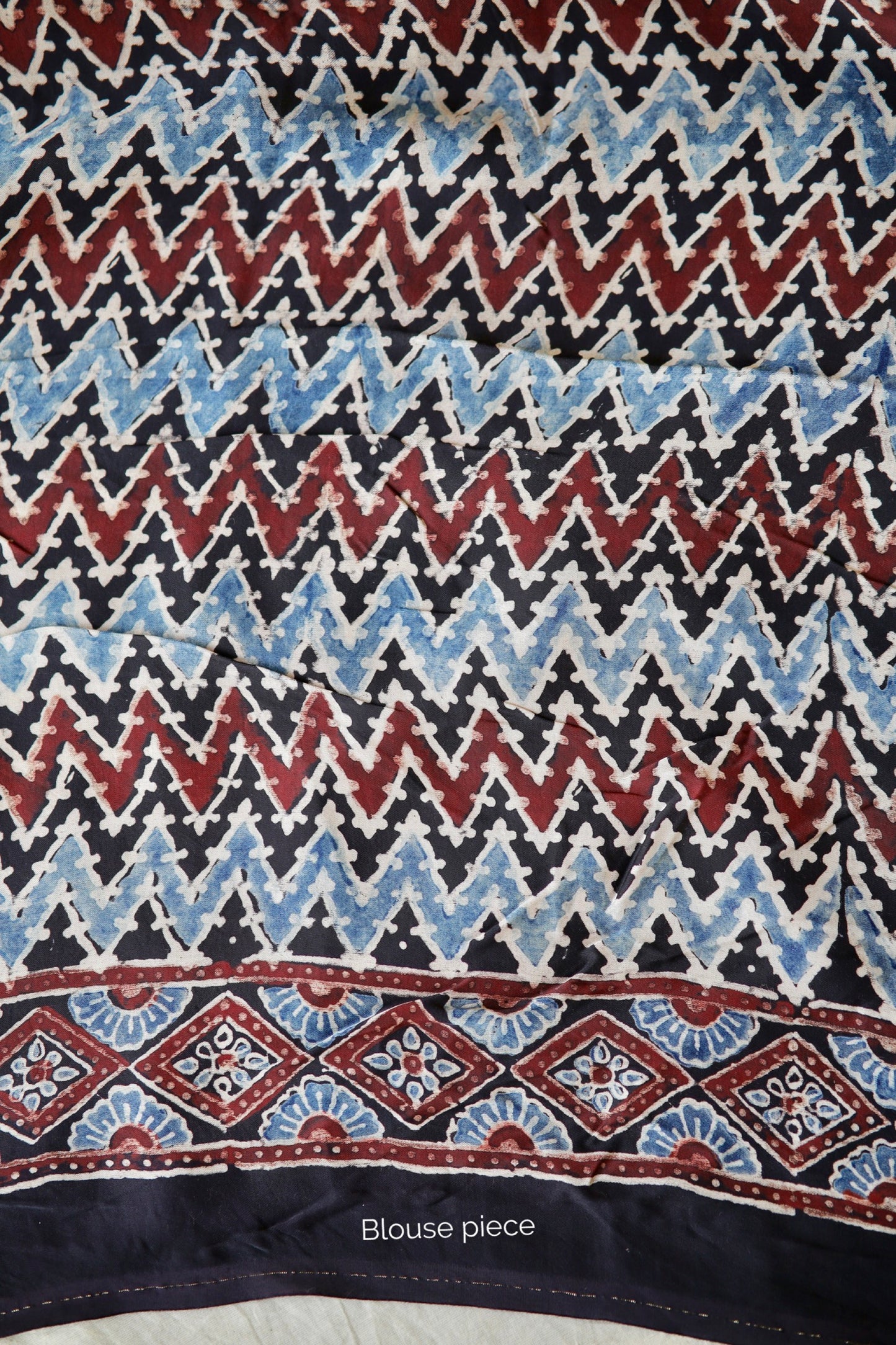 Ajrakh Modal Silk Saree