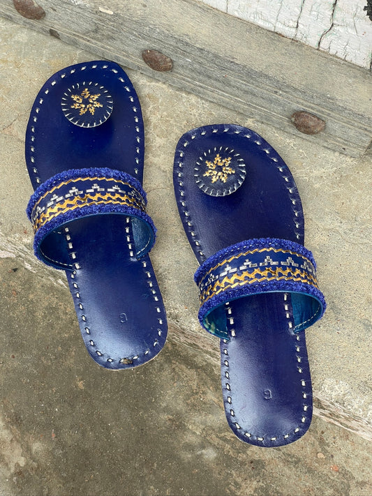 Handstitched leather flats