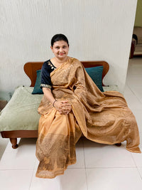 Ancient Gold Handpainted Mata Ni Pachedi Saree