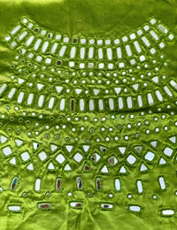 Apple Green Mirror Work Blouse Piece