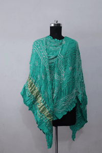 Aqua Mint Bandhani Gajji Silk Dupatta