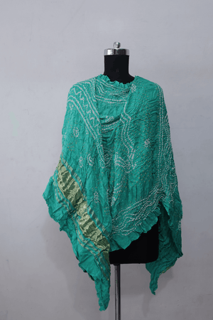 Aqua Mint Bandhani Gajji Silk Dupatta