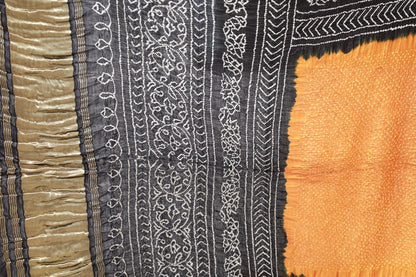Ember Rai Bandhani silk saree featuring intricate tie-dye patterns and an elegant zari pallu
