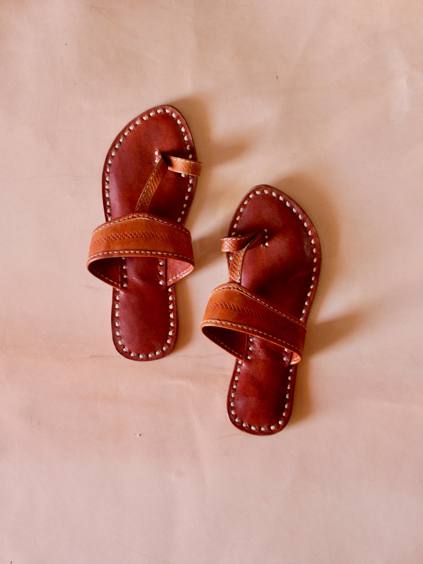 Kolhapuri handstitched leather flats showcasing traditional artisan craftsmanship