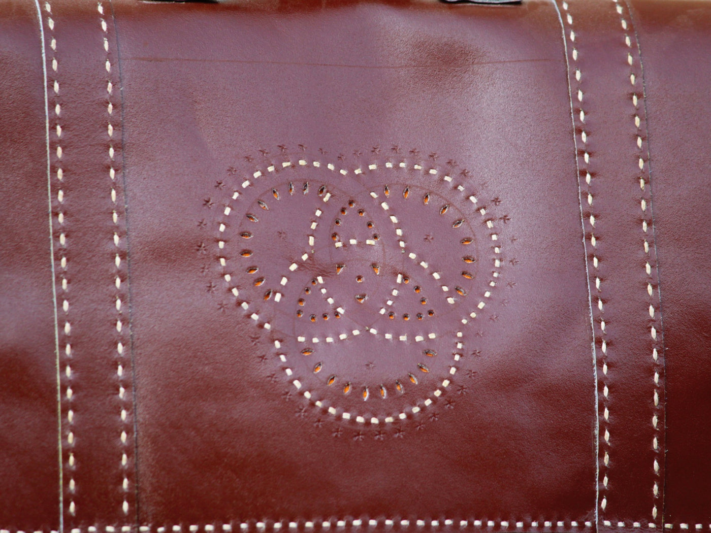 Handmade leather office bag showcasing durable construction and skilled craftsmanship