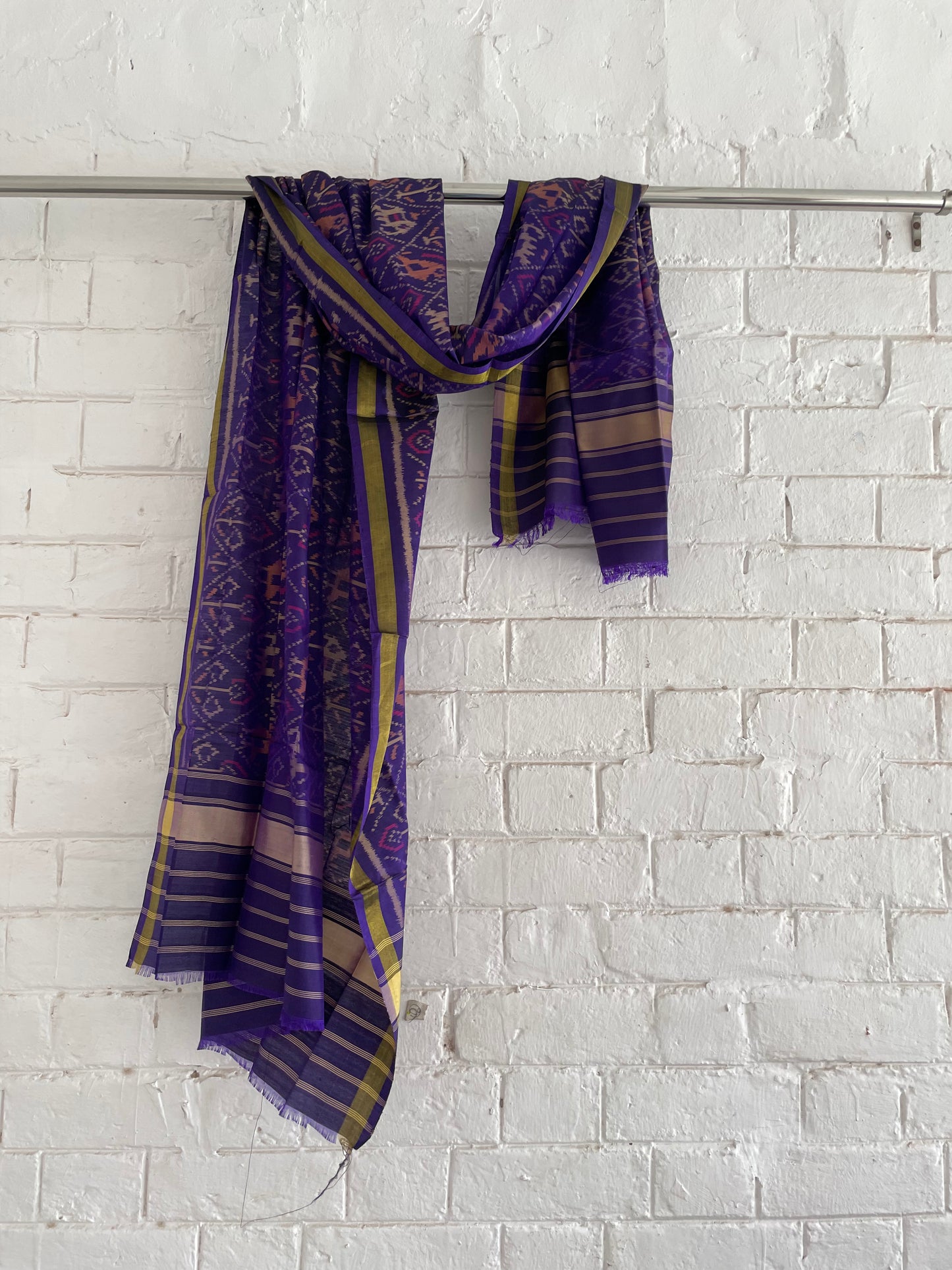 Purple Patola Single Ikkat dupatta featuring intricate woven motifs and traditional artisan craftsmanship