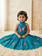 Turquoise Bloom Handcrafted Cotton Ethnic Set for Baby Girl