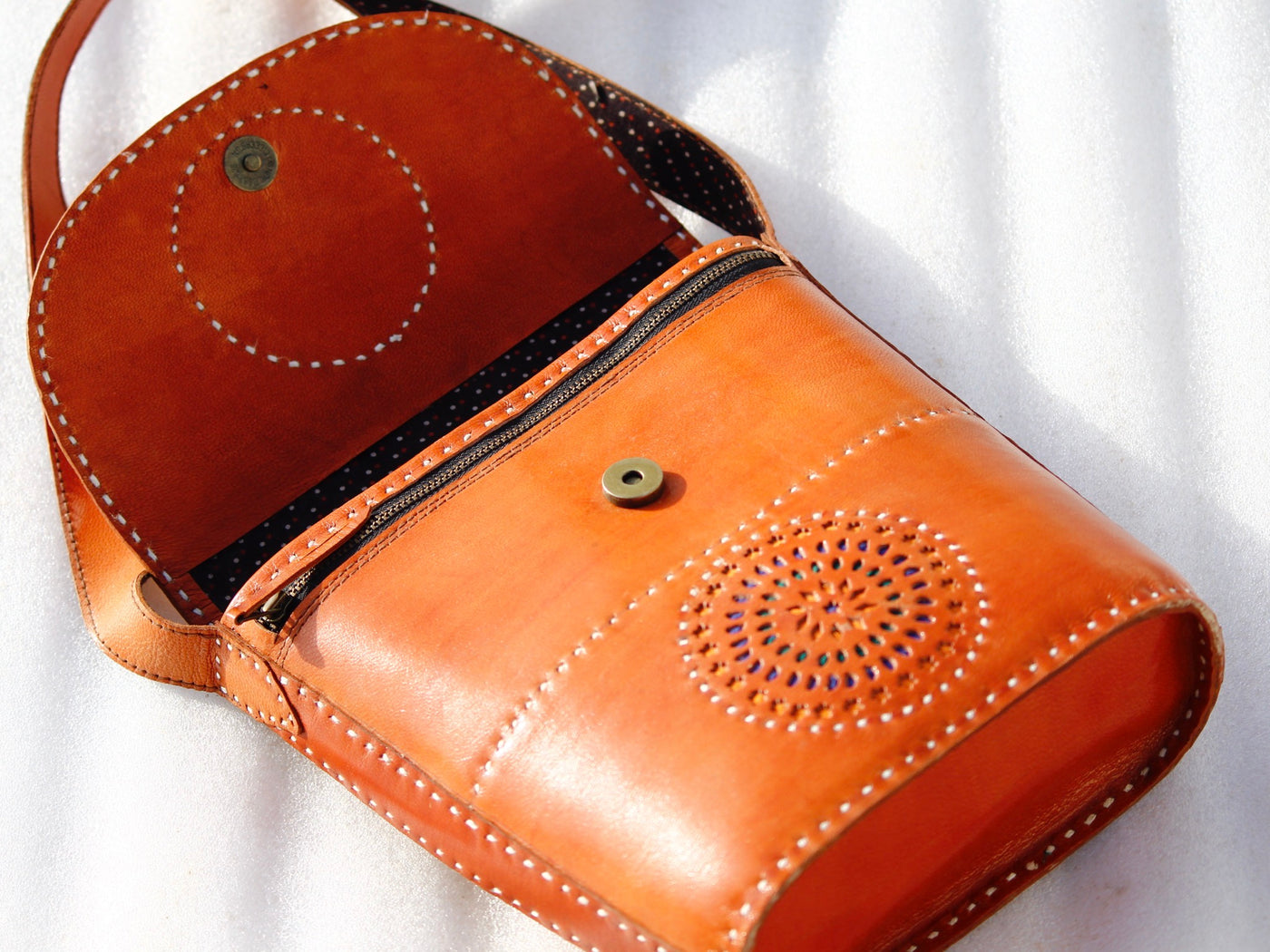 Elegant handcrafted leather bag showcasing skilled craftsmanship and timeless style