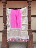 Baby Pink Kanjivaram Silk Bandhani Dupatta