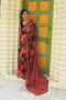 Brick Red Ajrakh Modal Silk Saree