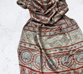 Bronze Ajrakh Mashru Silk Stole