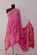 Bubblegum Pink Bandhani Modal Silk Dupatta