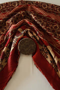 Burgundy Ajrakh Modal Silk Saree