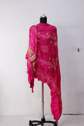 Candy Pink Bandhani Gajji Silk Dupatta