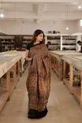 Caramel Brown Ajrakh Modal Silk Saree