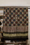 Charcoal Black Ajrakh Modal Silk Dupatta With Lagdi Patta