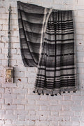 Charcoal Kala Cotton Bhujodi Saree