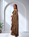 Chocolate Brown Ajrakh Modal Silk Saree