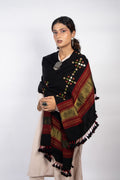 Classic Black Handwoven Woolen Stole