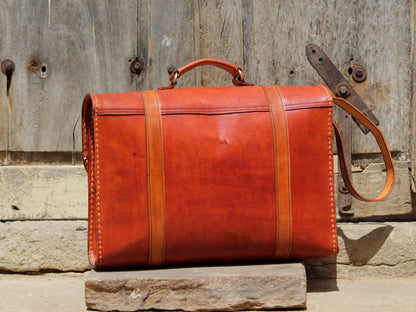 Classic brown leather office bag combining functionality with timeless style