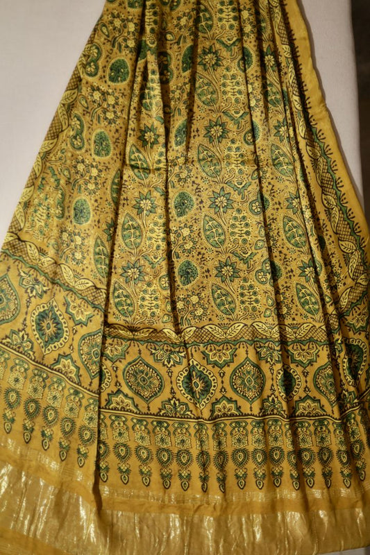 AJRAKH MODAL SILK DUPATTA WITH LAGDI PATTA