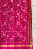 Dark Pink Patola Single Ikkat Dupatta