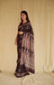 Deep Black Ajrakh Modal Silk Saree