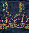 Deep Navy Pakko Embroidery Blouse Piece