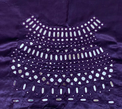 Deep violet mirror work blouse piece showcasing intricate handcrafted embellishments