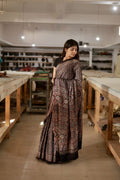 Dotted Black Ajrakh Modal Silk Saree