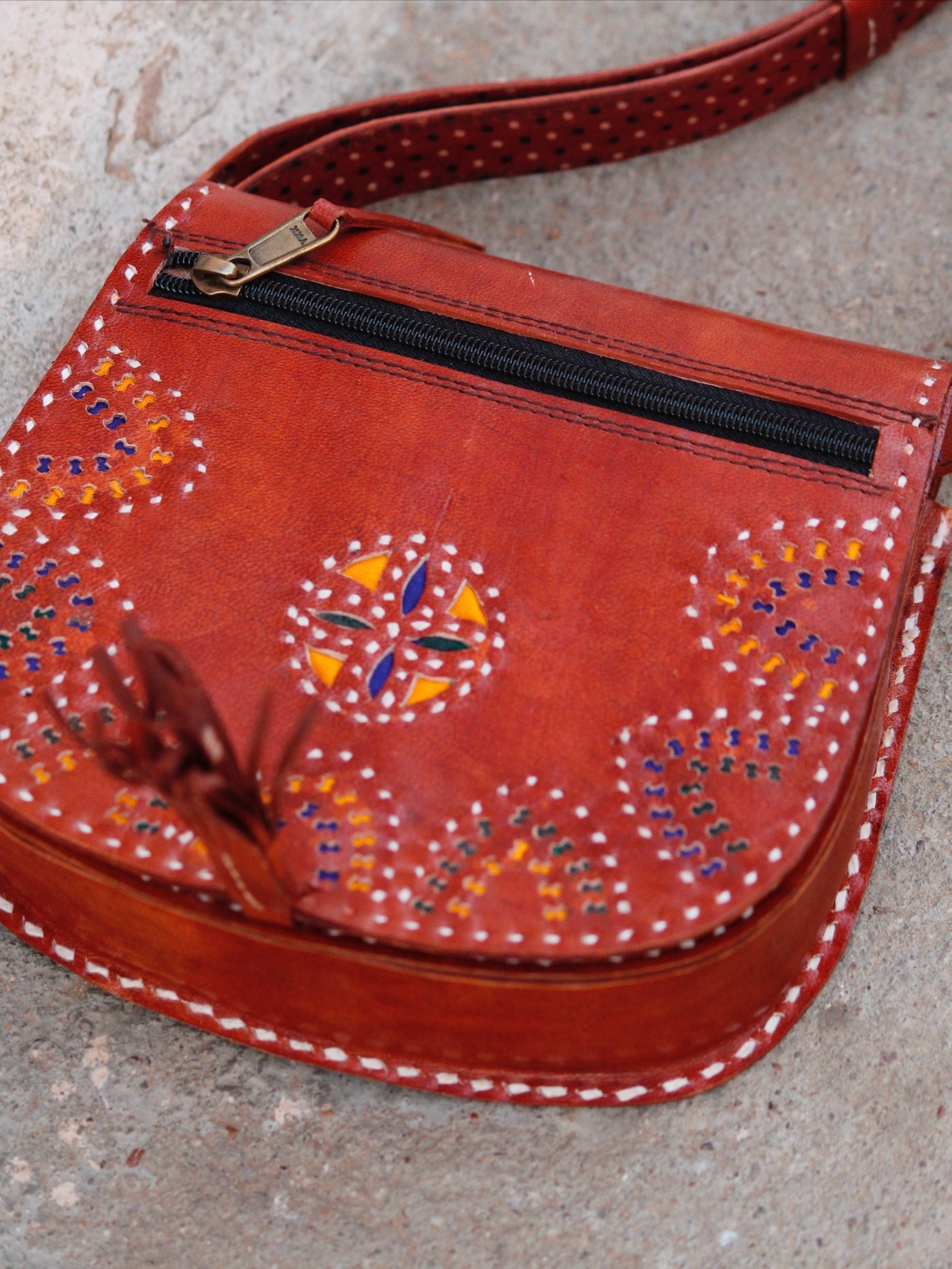 Premium leather bag with carefully handstitched accents and elegant finish