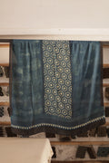 Dusty Indigo Ajrakh Modal Silk Dupatta