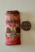 Dusty Rose Flamingo Ajrakh Modal Silk Saree