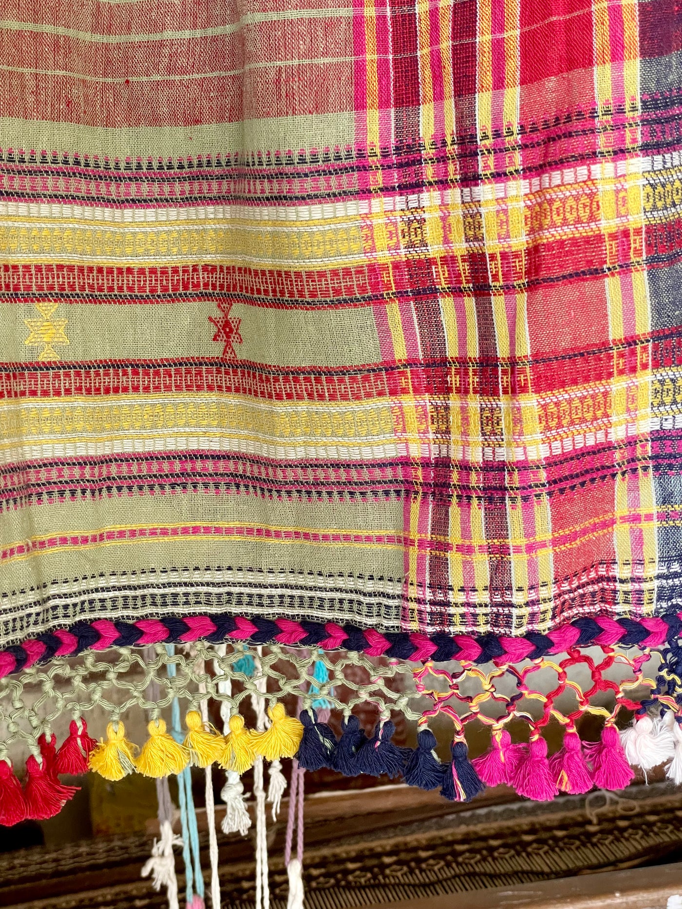 Premium meadow Kala Cotton saree showcasing traditional Bhujodi textile artistry and timeless appeal